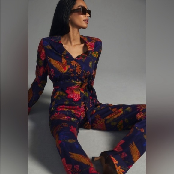 FARM Rio Pants - Farm Rio Tie-Waist Jumpsuit Size Medium NWT